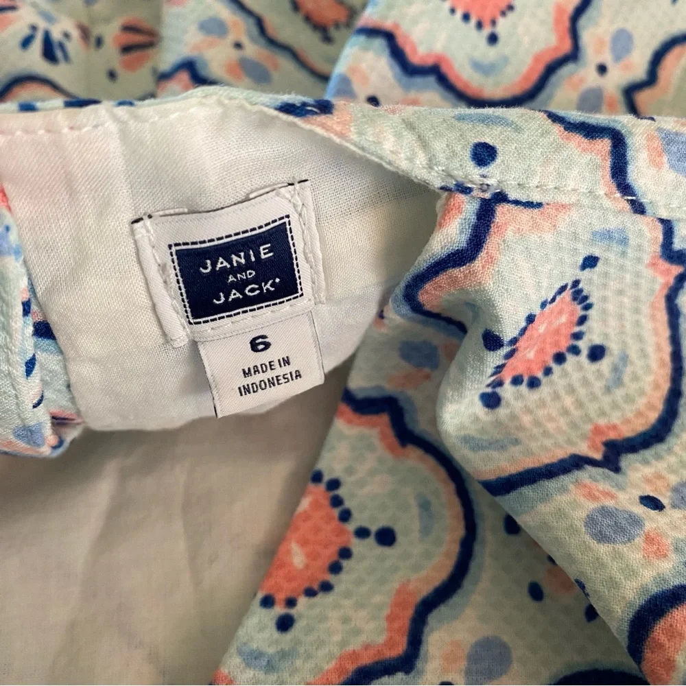Janie and Jack Tile Print Romper